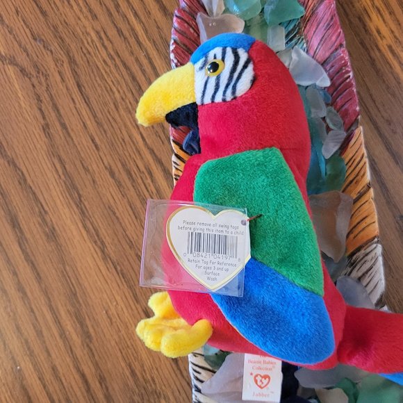 Ty Beanie Babies *RARE ERROR STAMP* Jabber Parrot Bird 1997 (Retired) - Picture 11 of 16